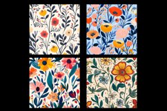 Whimsical Floral Digital Paper Pattern Product Image 2