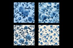Vintage Blue Rose Digital Paper Pattern Product Image 2