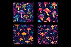Neon Mushroom Digital Paper Pattern Product Image 2