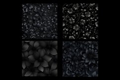 Elegant Black Flower Digital Paper Pattern Product Image 2