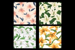 Lily Flower Digital Paper Patterns Product Image 2