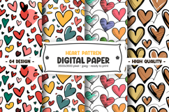 Heart Pattern Digital Paper Product Image 1