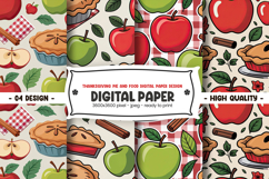 Thanksgiving Pie and Food Digital Paper Product Image 1