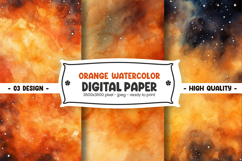 Orange Watercolor Digital Paper Product Image 1