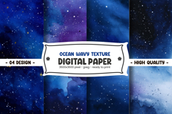 Ocean wavy texture digital paper Product Image 1