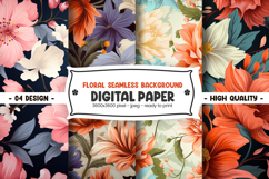 Floral seamless background digital paper Product Image 1