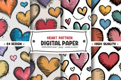 Heart Pattern Digital Paper Product Image 1