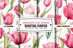 Watercolor tulip seamless digital paper Product Image 1
