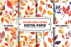 Autumn leaves pattern digital paper Product Image 1