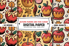 Autumn Pudding and Food Clipart Pattern Product Image 1