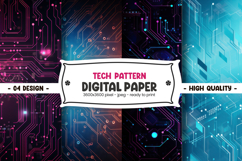 Tech pattern digital paper Product Image 1