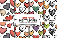 Heart Pattern Digital Paper Product Image 1