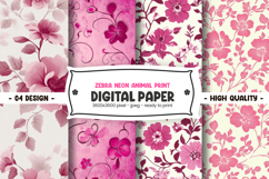 Zebra neon animal print digital paper Product Image 1
