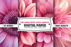 Pink dahlia macro floral seamless digital paper Product Image 1