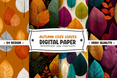 Autumn Cozy Leaves Digital Paper Product Image 1