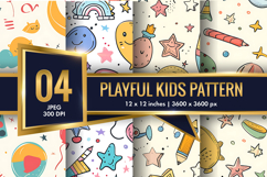 Playful Kids Seamless Pattern | Cute Cartoon Children DP Product Image 1
