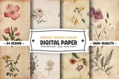 Vintage texture flower digital paper Product Image 1