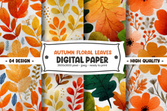 Autumn Floral Leaves Digital Paper Product Image 1