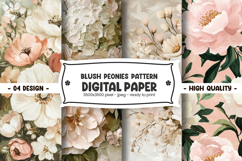 Blush peonies pattern digital paper Product Image 1