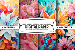 Bright abstract watercolor bloom background digital paper Product Image 1