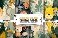 Jungle king lion baby digital paper Product Image 1