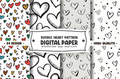 Doodle Heart Pattern Digital Paper Product Image 1