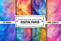Colorful water splash abstract texture digital paper Product Image 1