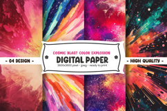 Cosmic blast color explosion digital paper Product Image 1