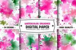 Watercolor splashes digital paper Product Image 1