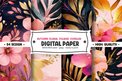 Autumn floral foliage overlay digital paper Product Image 1