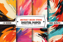 Abstract Brush Stroke Digital Paper Product Image 1