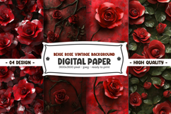 Beige rose vintage background digital paper Product Image 1