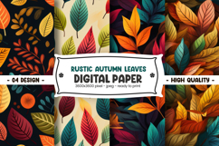 Rustic Autumn Leave Digital Paper Product Image 1