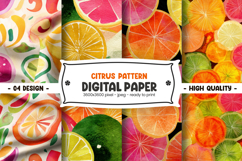 Citrus pattern digital paper Product Image 1