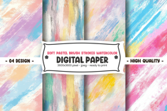 Soft pastel brush strokes watercolor digital paper Product Image 1