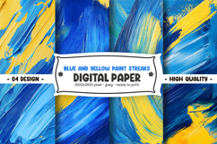 Blue and Yellow Paint Streaks digital paper Product Image 1