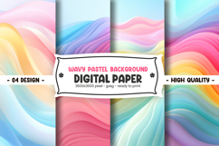 Wavy pastel background digital paper Product Image 1