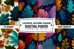 Colorful Autumn Foliage Digital Paper Product Image 1