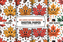 Red Leaves Autumn Seamless Pattern Product Image 1