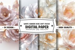 White garden rose soft focus digital paper Product Image 1