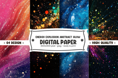 Energy explosion abstract glow digital paper Product Image 1