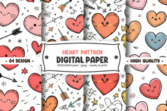 Heart Pattern Digital Paper Product Image 1