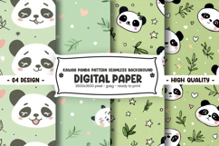 Kawaii panda pattern seamless background digital paper Product Image 1