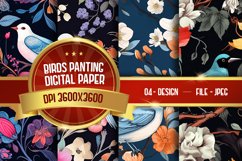 Birds Panting Digital Paper Product Image 1