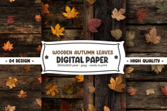 Wooden Autumn Leaves Digital Paper Product Image 1