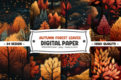 Autumn Forest Leaves Digital Paper Product Image 1