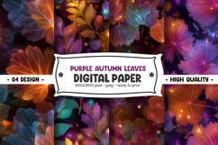 Purple Autumn Leaves Digital Paper Product Image 1