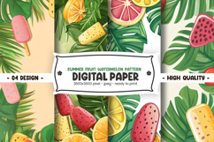 Summer fruit watermelon pattern digital paper Product Image 1