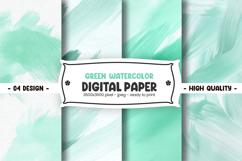 Green watercolor digital paper Product Image 1