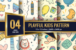 Playful Kids Seamless Pattern | Cute Cartoon Children DP Product Image 1